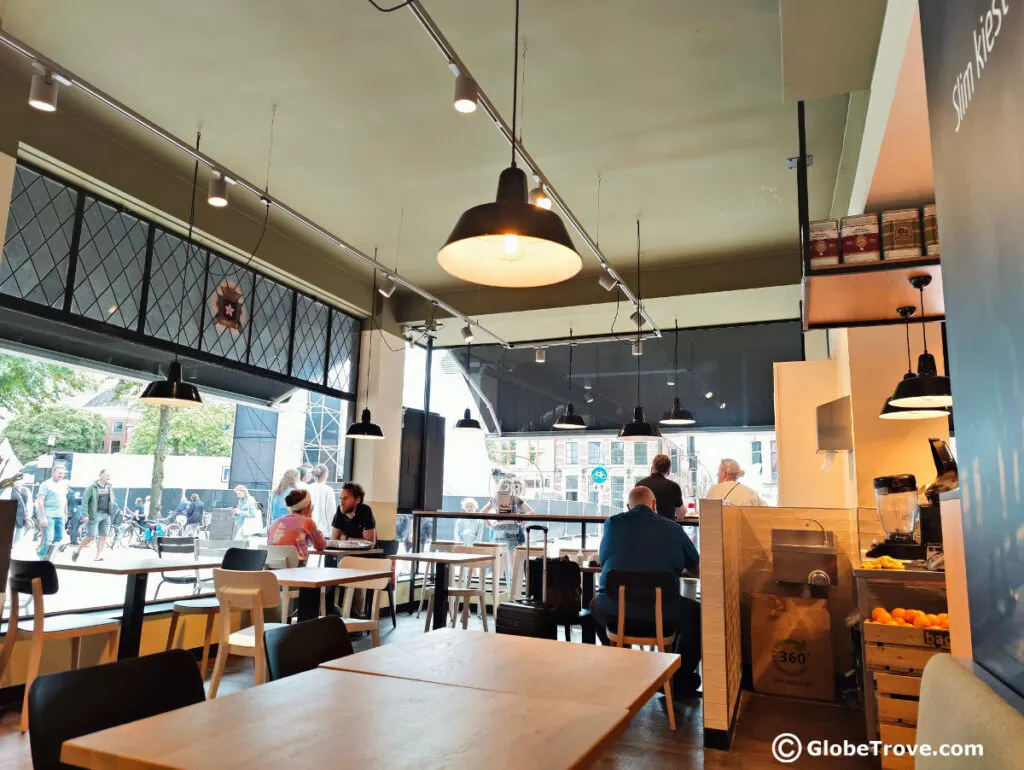 The interior of Backwerk which is a popular restaurant in Groningen and is located very close to the Vismarkt.