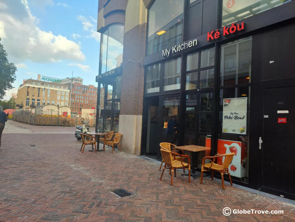 The façade of Ke Kou which is one of the best restaurants in Groningen for poke bowls.