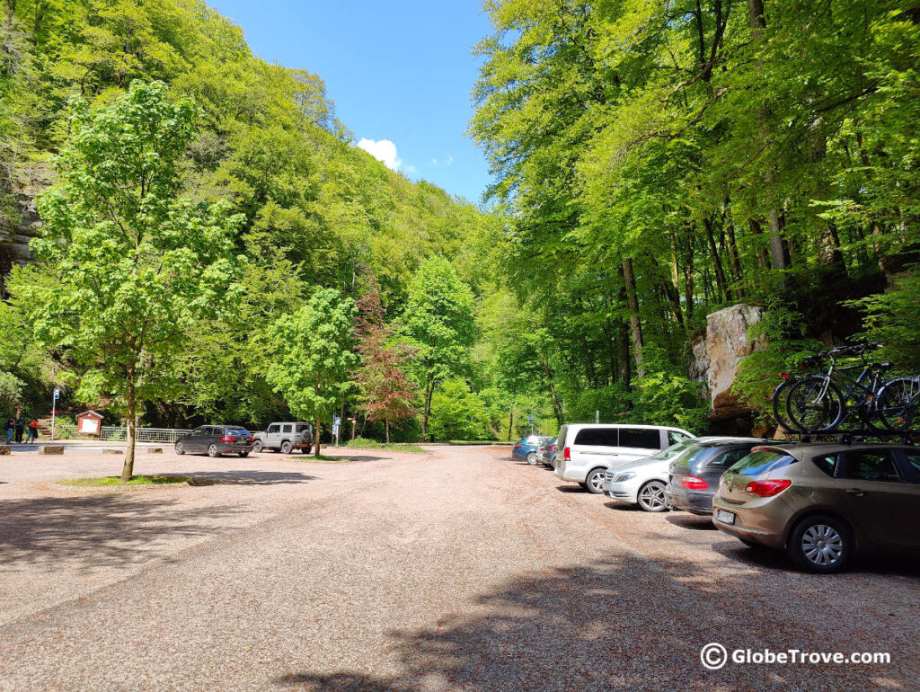 As you can see, there is ample parking at this part of the Mullerthal trail!