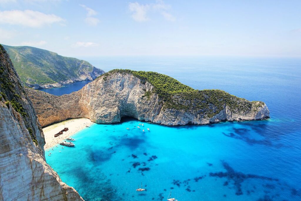 The blue waters of Zakynthos will convince you that it is one of the best cheap islands in Greece.