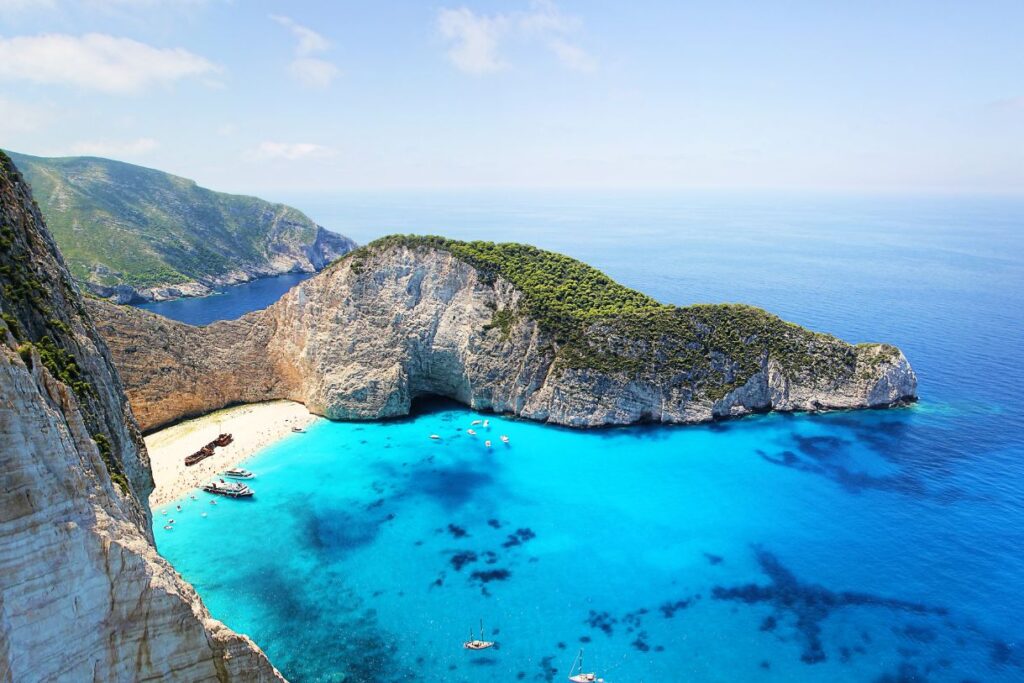 The blue waters of Zakynthos will convince you that it is one of the best cheap islands in Greece.