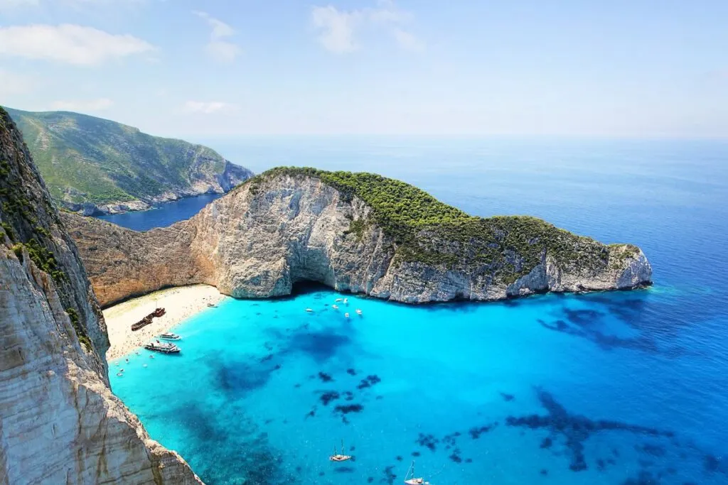 The blue waters of Zakynthos will convince you that it is one of the best cheap islands in Greece.