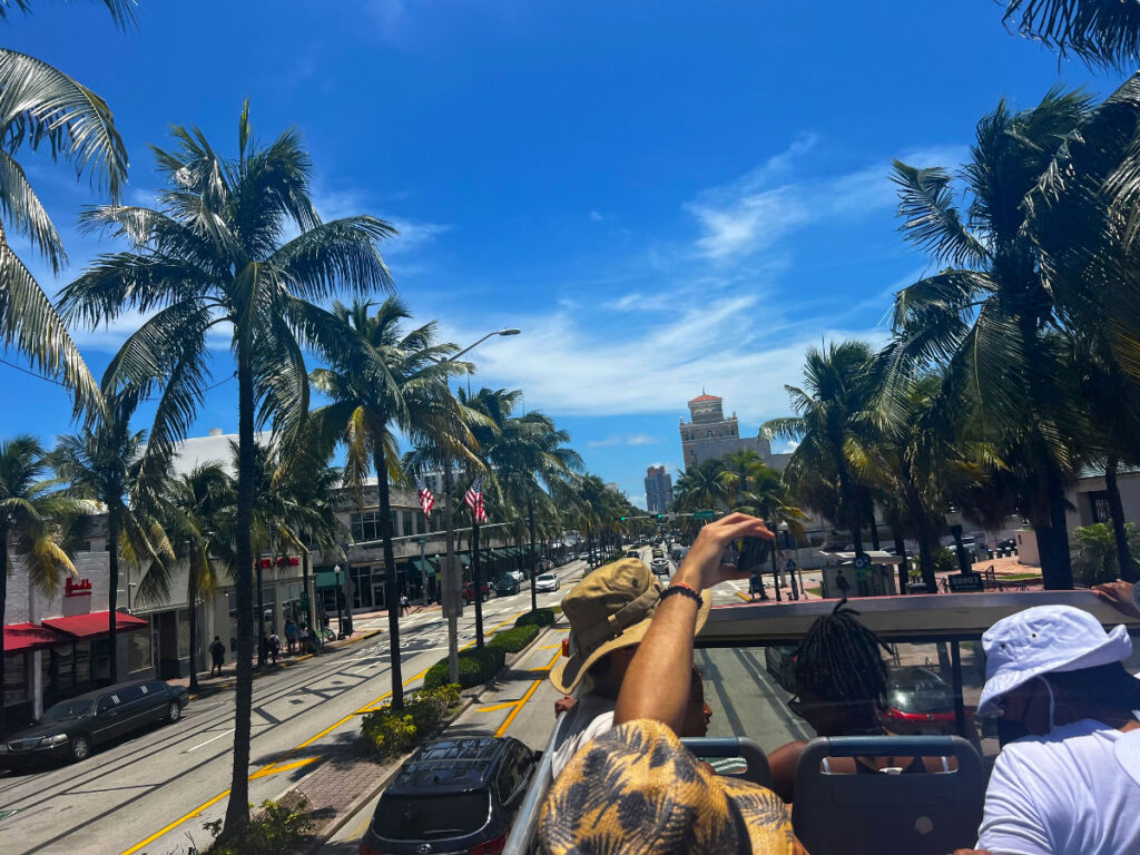 A glimpse from the top of the hop on and hop off bus which is one of the recommended activities for your 3 days in Miami itinerary. 