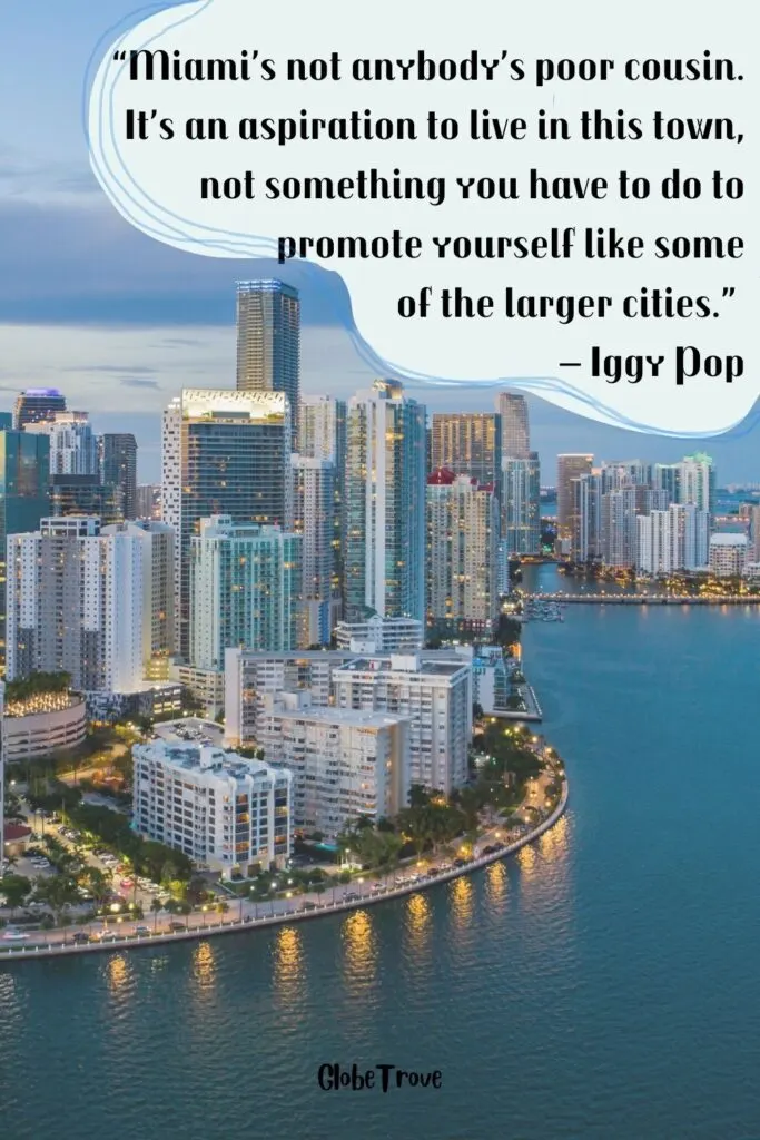 Miami skyline with one of the long Miami captions and quotes for Instagram