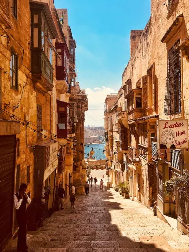 The old buildings in Valetta harbor with a view of the sea is one of the cool places to visit during your 3 days in Malta itinerary.