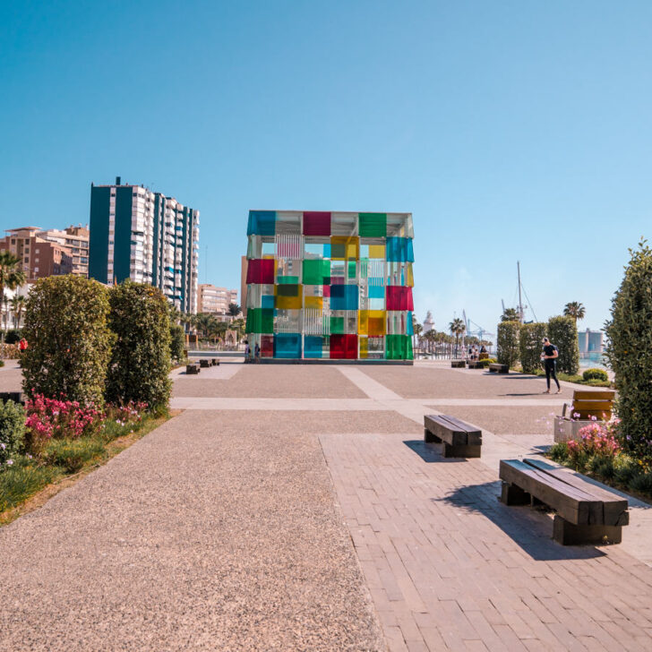 Colorful buildings that you can see from many of the hotels in Malaga