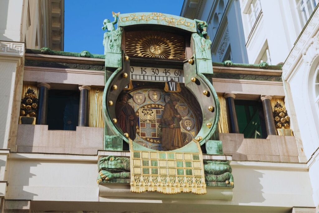 Another one of the free things to do in Vienna is the Ankeruhr which is a clock.