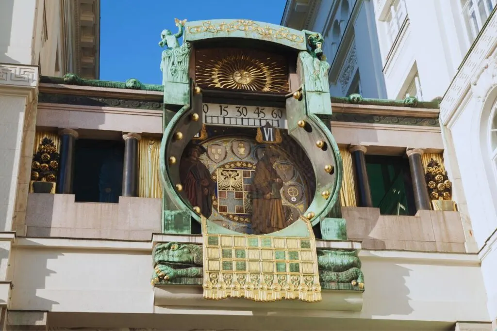 Another one of the free things to do in Vienna is the Ankeruhr which is a clock.