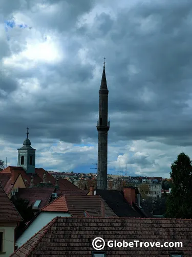 The Eger minaret in night sky is one of the cool things to do in Eger.