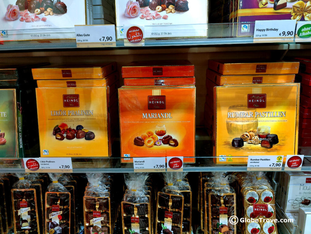 If you love trying different kinds of chocolates then you will find the different varieties of Heindl chocolate make great souvenirs.