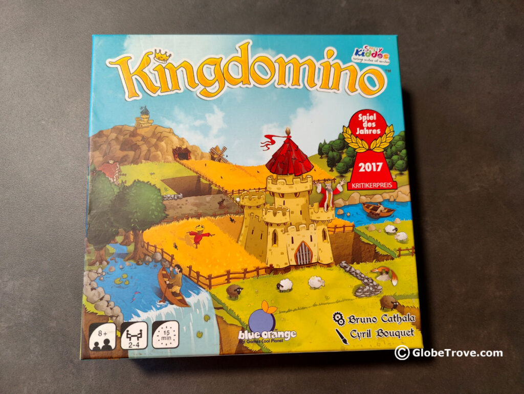 Kingdomino comes in a small box that is pretty portable and is a great travel board game.