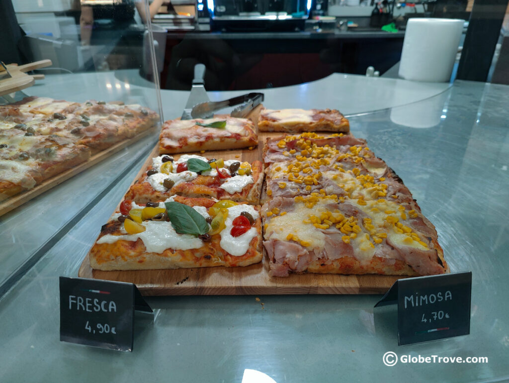 Pizza is surprisingly popular at the restaurants in Bratislava.