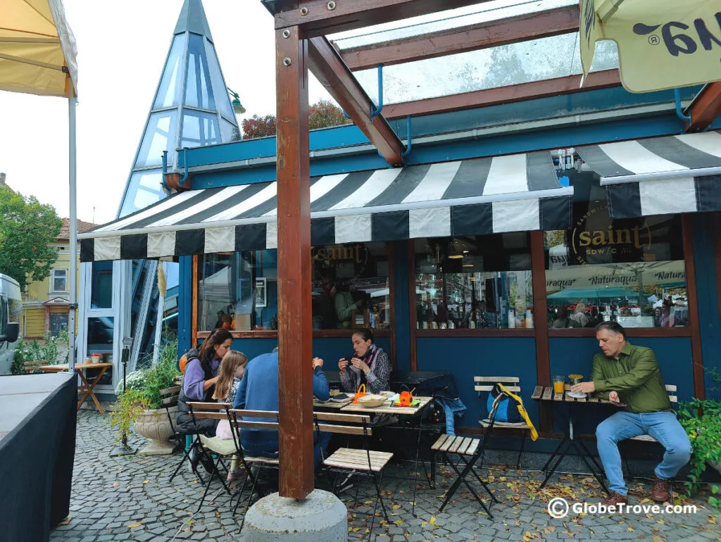 The outer facade of Saint cafe which is one of the best restaurants in Szeged for brunch.