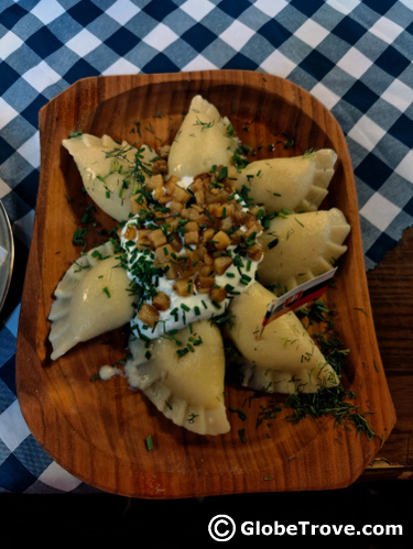 Slovak pub is one of the best restaurants in  Bratislava to taste pierogi which is a dumpling filled with cheese.