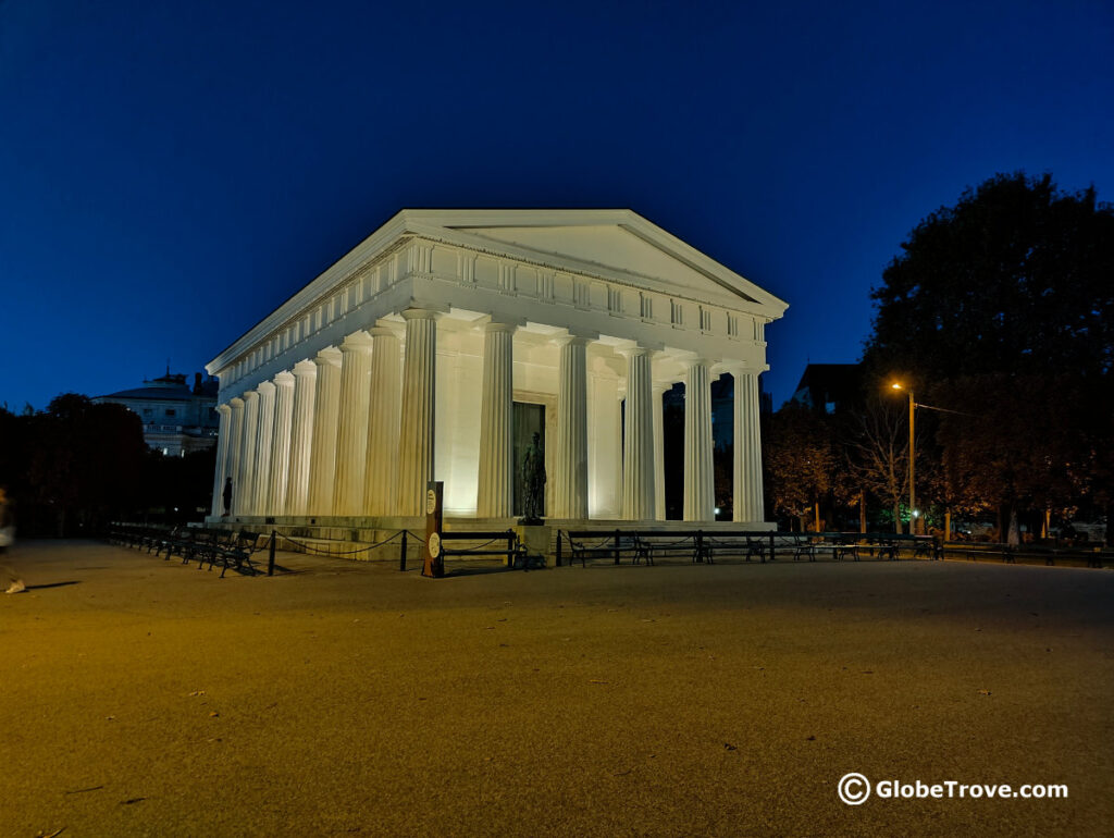 The Thesus temple is one of the free monuments to visit in Vienna and is located in the Volksgarten