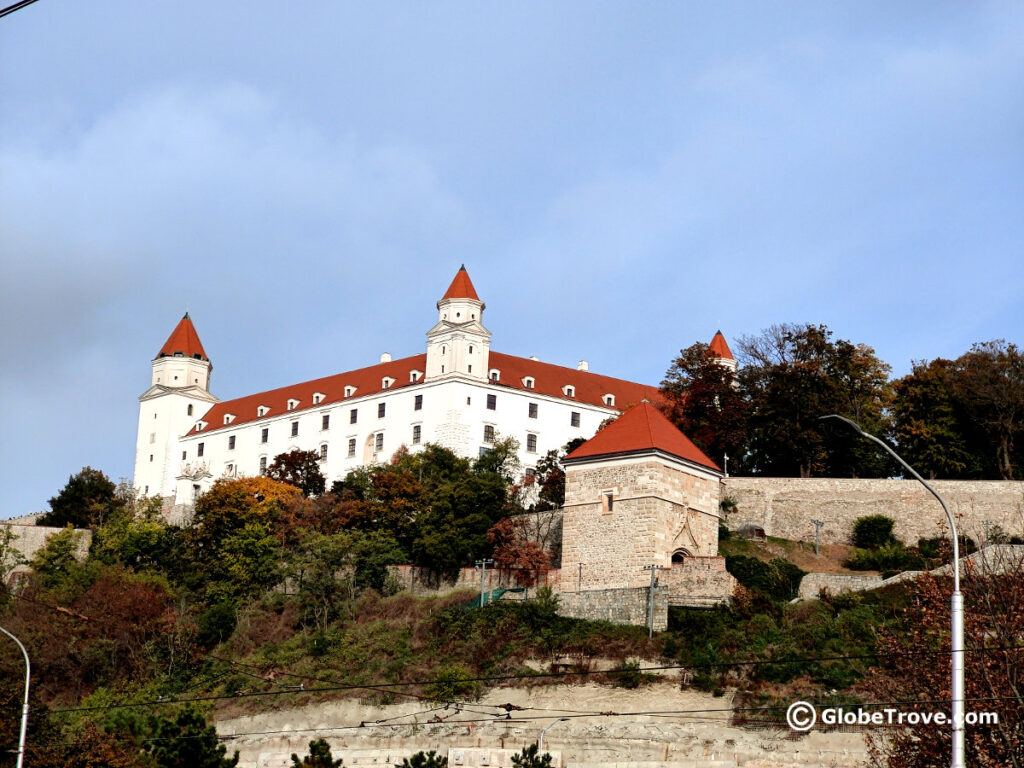 A view of the Bratislava castle which is one of the top things to do when you are in Bratislava for a day.