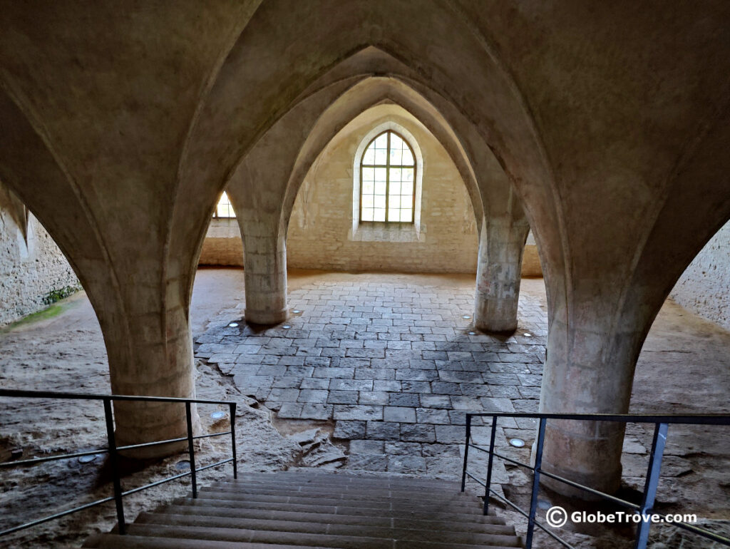 The inner empty rooms of the Corpus Christi Chapel with its high arches is one of the interesting things to do in Kutna Hora.