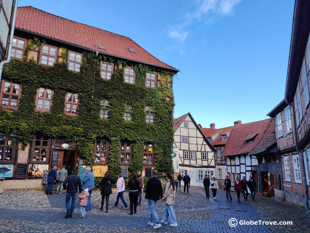 The half timbered houses along the cobbled streets are one of the top things to do in Quedlinburg, Germany.