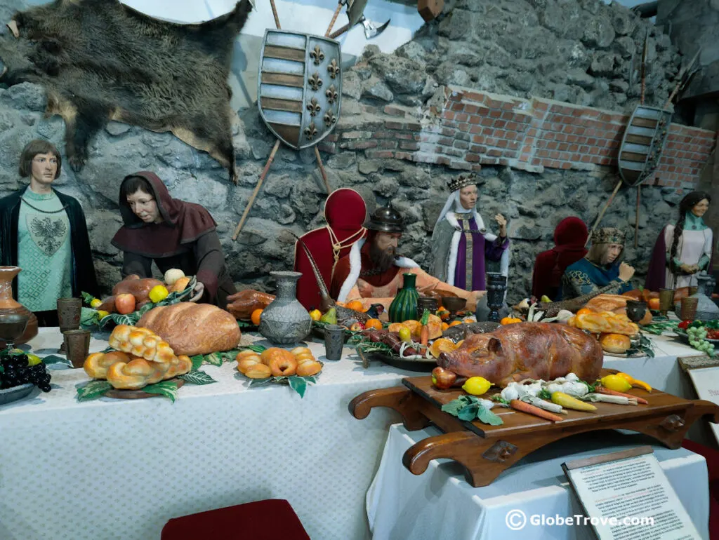 Inside the Royal court from Visegrad castle with the real like replicas.