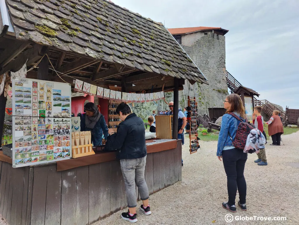 Souvenirs at the entrance of the Visegrad castle.