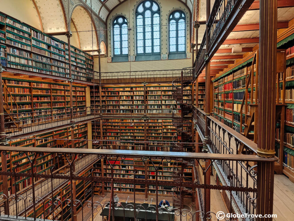 A hidden library in the Rijksmuseum is one of the crazy things to do in Amsterdam.