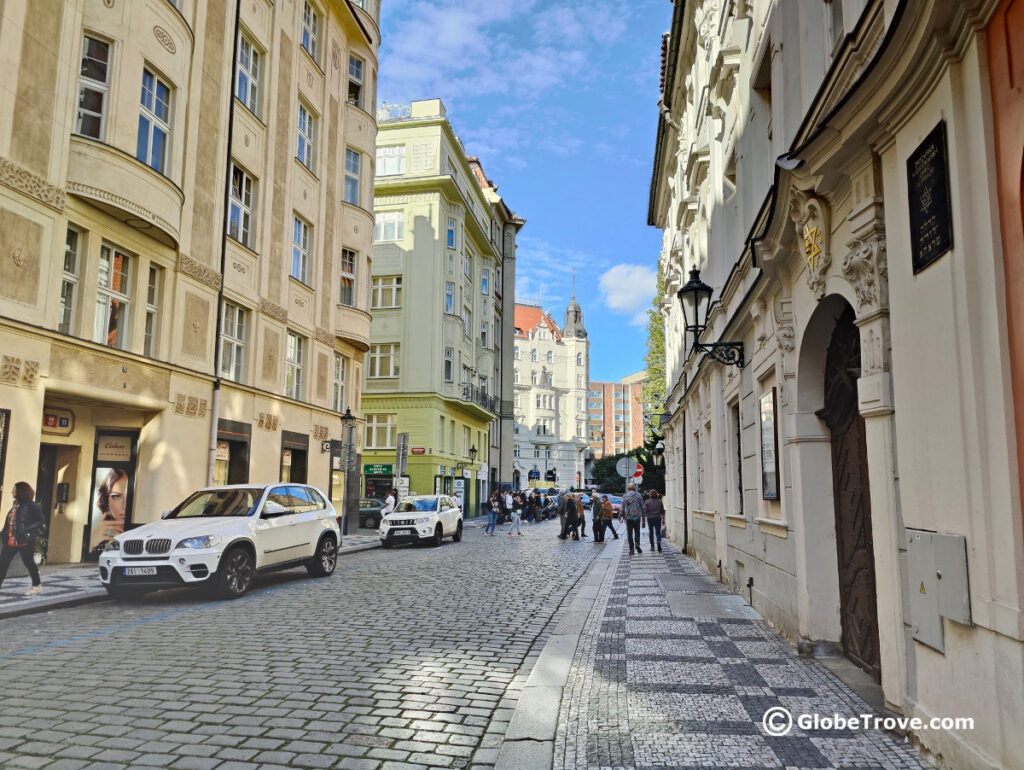 The streets of Prague are extremely walkable.