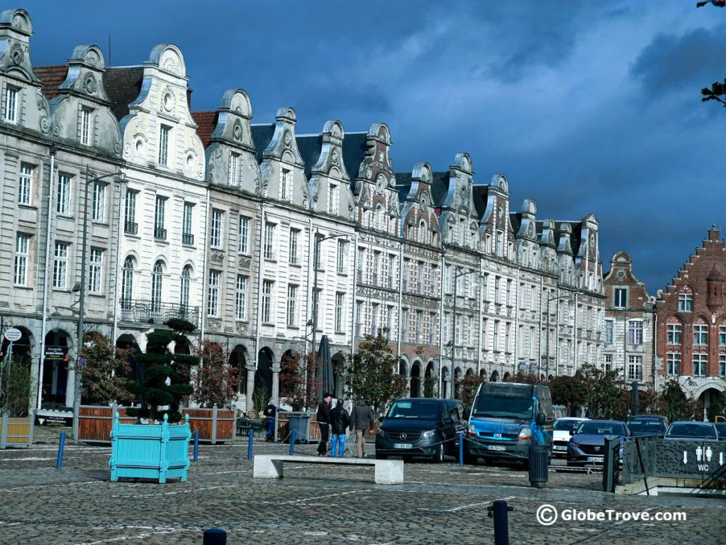 The Flemish houses that form the Grand Palace are one of the top attractions in Arras, France.