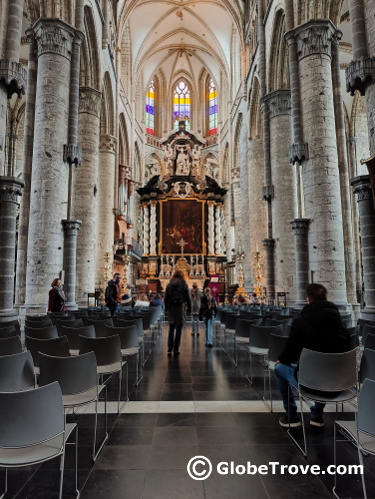 The visiting the interiors of Saint Nicholas church is one of the free things to do in Ghent.