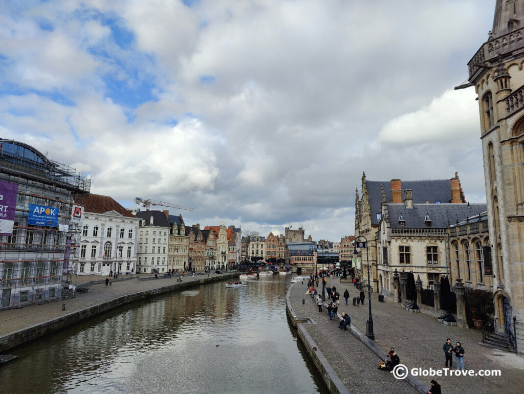 The romantic waterways of Ghent and you can see how walkable they are.