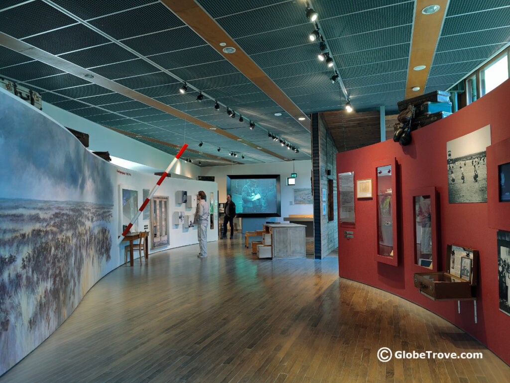 The temporary exhibit with the photographs in Kamp Westerbork.