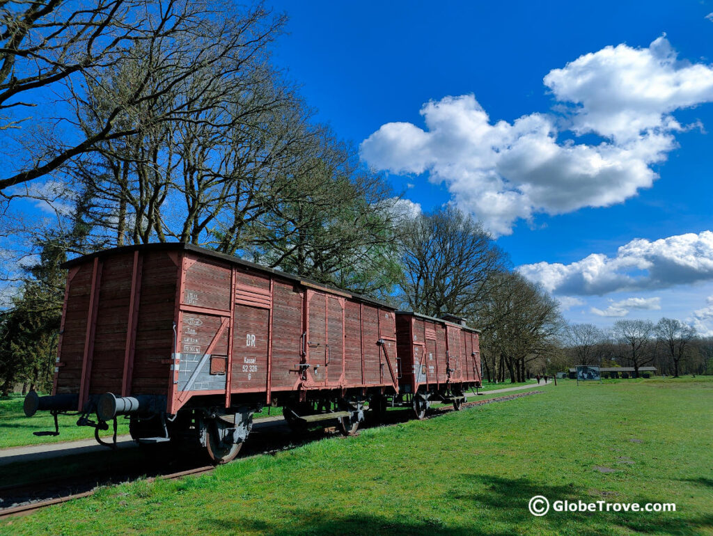 The wagons at Westerbork which were used to transport prisoners.