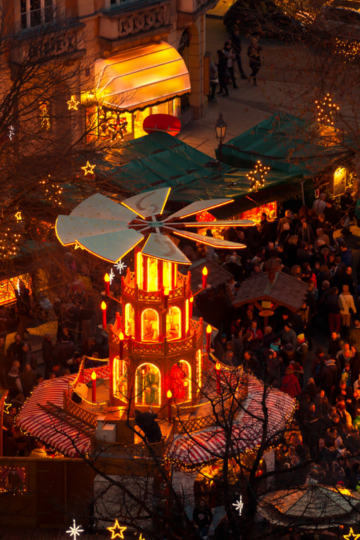 6 Popular Christmas Markets In Germany + 2 Lesser Known Ones 8 An aerial view of one of the Christmas markets in Germany and the cozy ambiance that makes them popular.