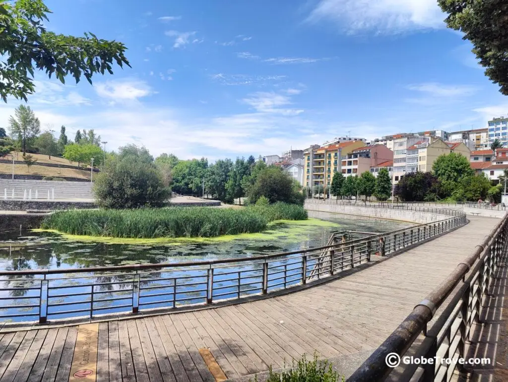 The board walk where you can head for a stroll in the city of Bragan&ccedil;a Portugal