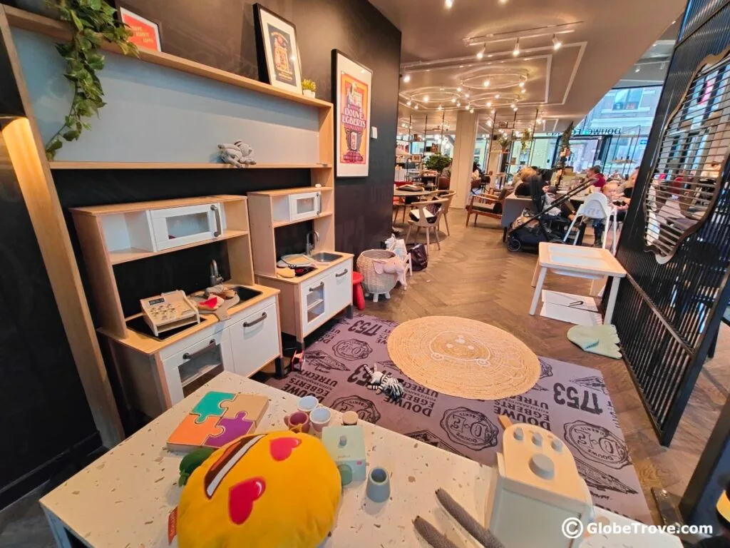 The amazing play area in DE Cafe which makes it one of the best kid friendly cafes in Groningen