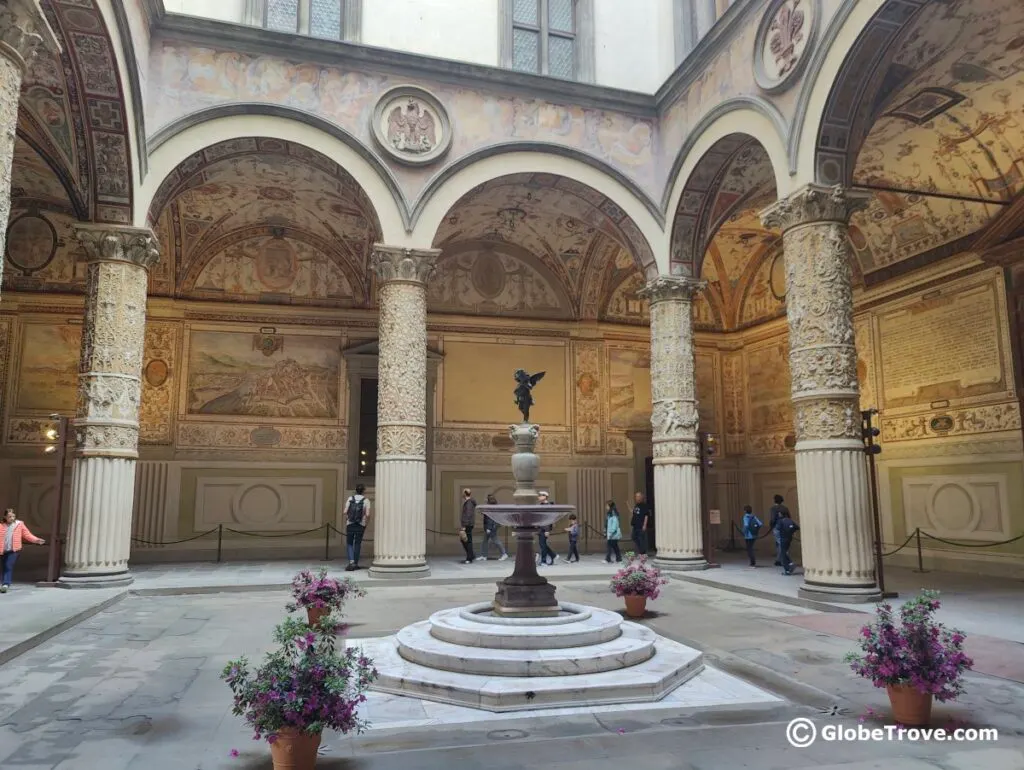 The beautiful Palazzo Vecchio in Florence. One of the parts that can be explored for free.