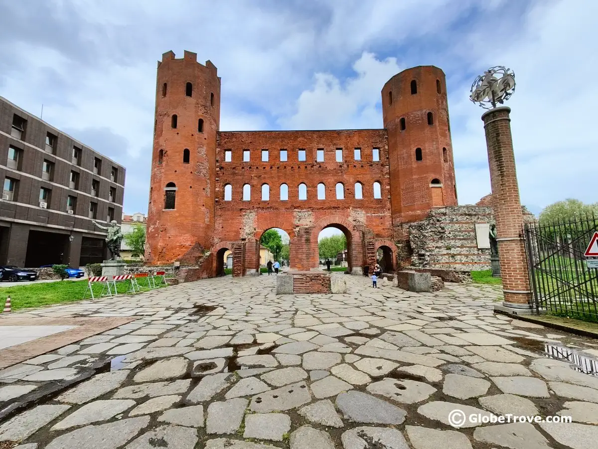Palatine gate in Turin on a sunny day