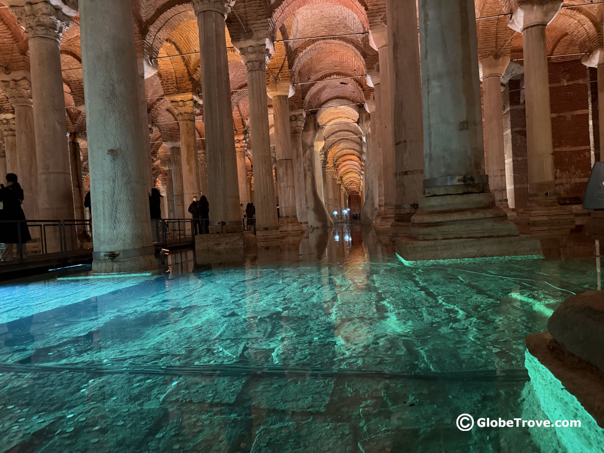 Basilica Cistern Tickets: Day vs Night Prices (and How to Avoid Overpaying) 19 The interior of the Basilica cistern in Istanbul with its clear water
