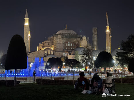The Hagia Sophia at night