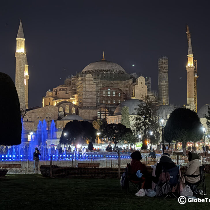 The Hagia Sophia at night