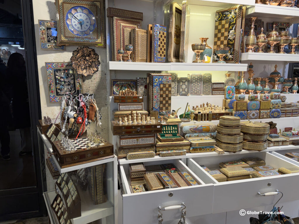 Turkish handicrafts in different forms.
